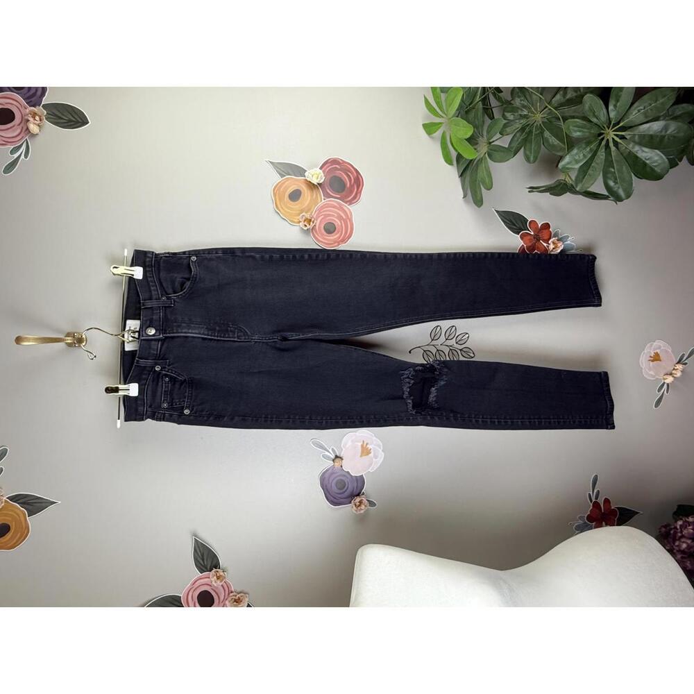 REFORMATION Faded Black Destroyed High & Skinny Jean - Size - 26